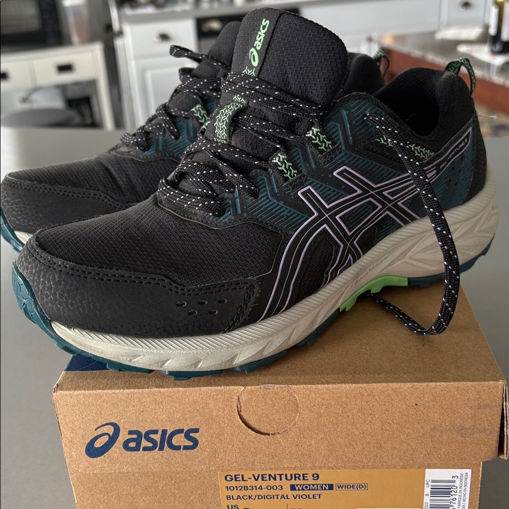 ASICS Gel-Venture 9 black/digital violet Women's Shoes 8 Wide